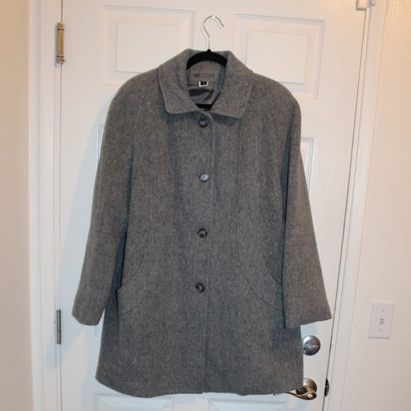 Bromley Collection Jackets & Blazers - Bromley Collection Wool Blend Gray Pea Coat